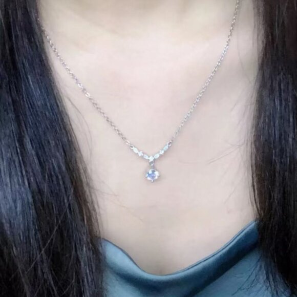 Promise Me Sterling Silver & Diamond Promise Necklace - Symbol of Vows - Picture 7 of 7